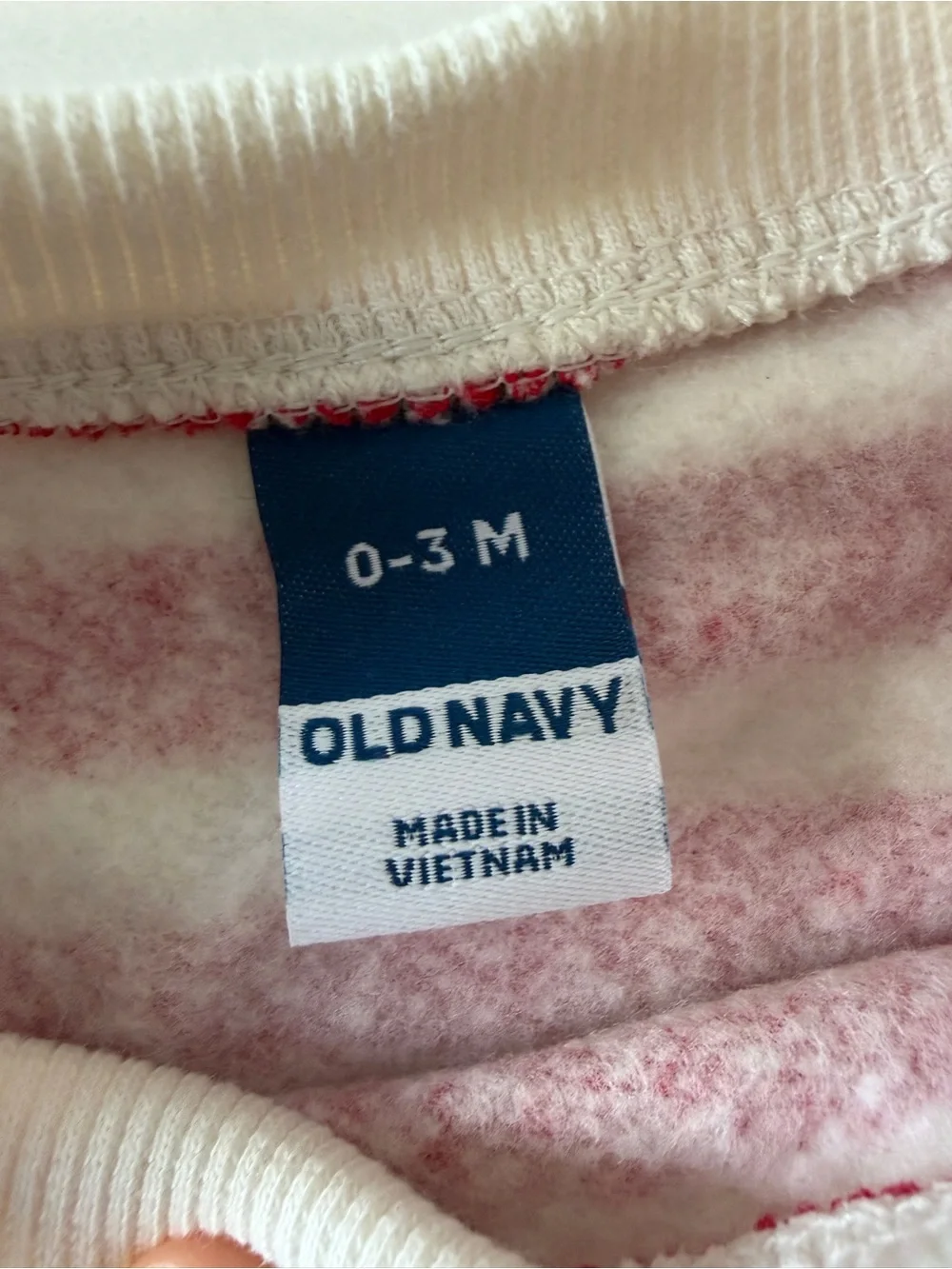NWT Old Navy Children's Red & White Striped Santa Sweatshirt, size 0-3 mo